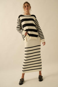 Promise the Label Striped Maxi Sweater Skirt - ShopPromesa