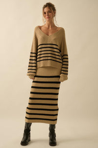 Promise the Label Striped Maxi Sweater Skirt - ShopPromesa