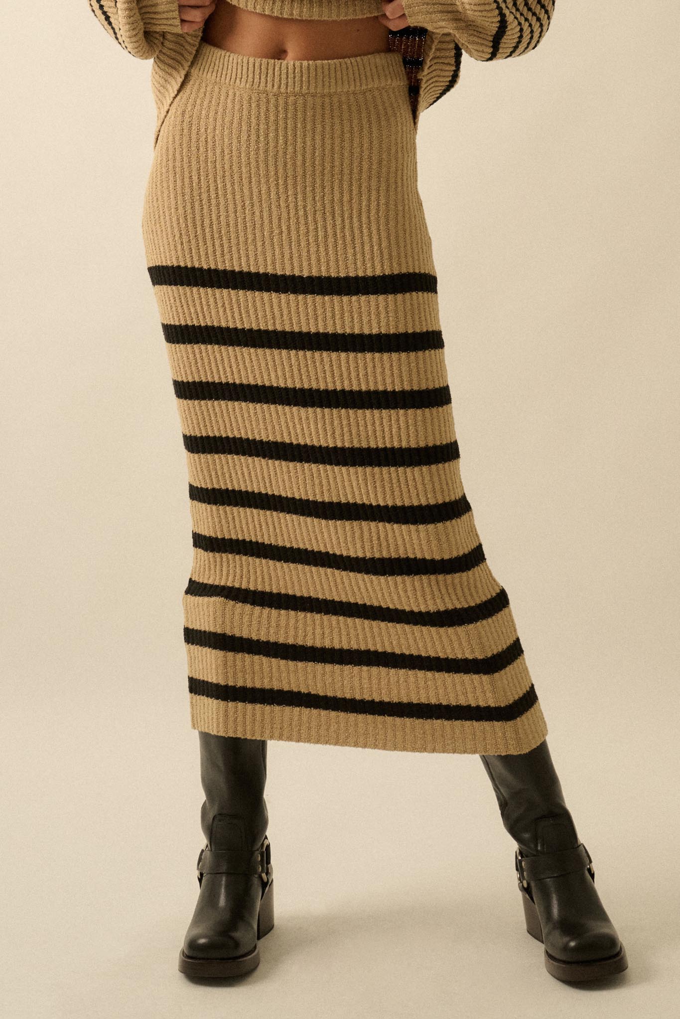 Promise the Label Striped Maxi Sweater Skirt - ShopPromesa