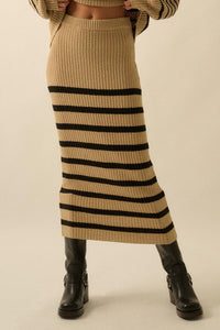 Promise the Label Striped Maxi Sweater Skirt - ShopPromesa