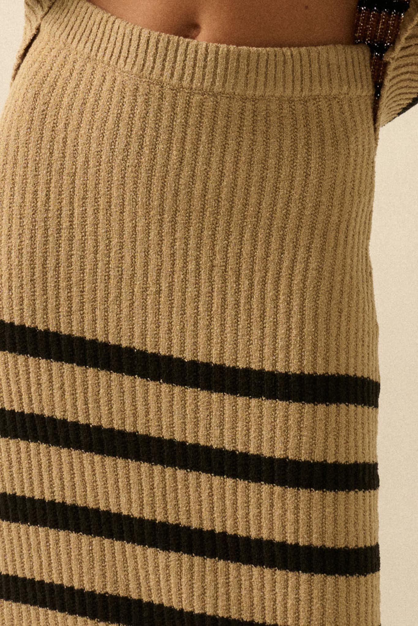 Promise the Label Striped Maxi Sweater Skirt - ShopPromesa