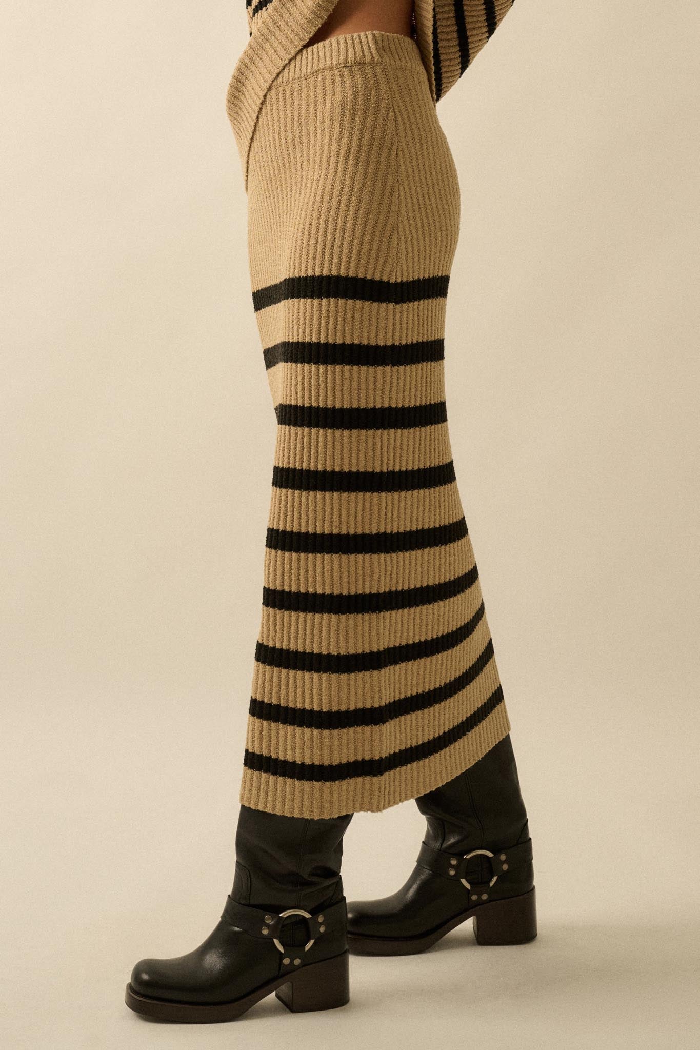 Promise the Label Striped Maxi Sweater Skirt - ShopPromesa