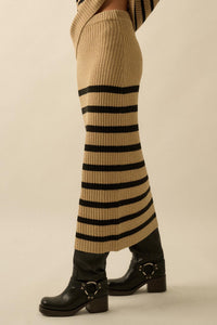Promise the Label Striped Maxi Sweater Skirt - ShopPromesa