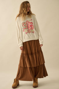 Tender Touch Vegan Suede Tiered Ruffle Maxi Skirt - ShopPromesa