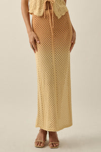 Fade In Ombre Pointelle Crochet-Knit Maxi Skirt - ShopPromesa