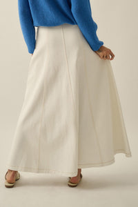 Jean Dream Denim A-Line Paneled Maxi Skirt - ShopPromesa