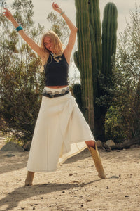 Jean Dream Denim A-Line Paneled Maxi Skirt - ShopPromesa