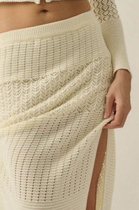 More Than Anything Pointelle Rib-Knit Maxi Skirt - ShopPromesa