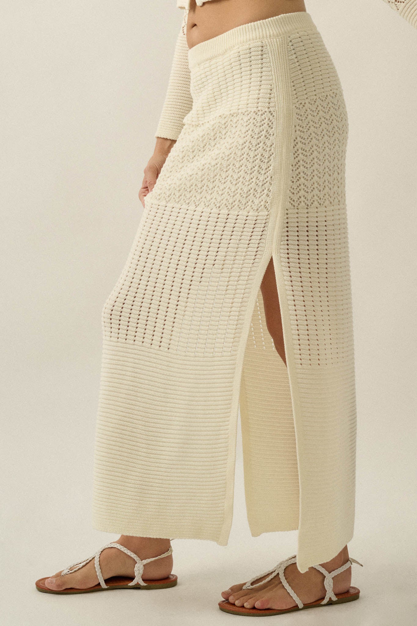 More Than Anything Pointelle Rib-Knit Maxi Skirt - ShopPromesa