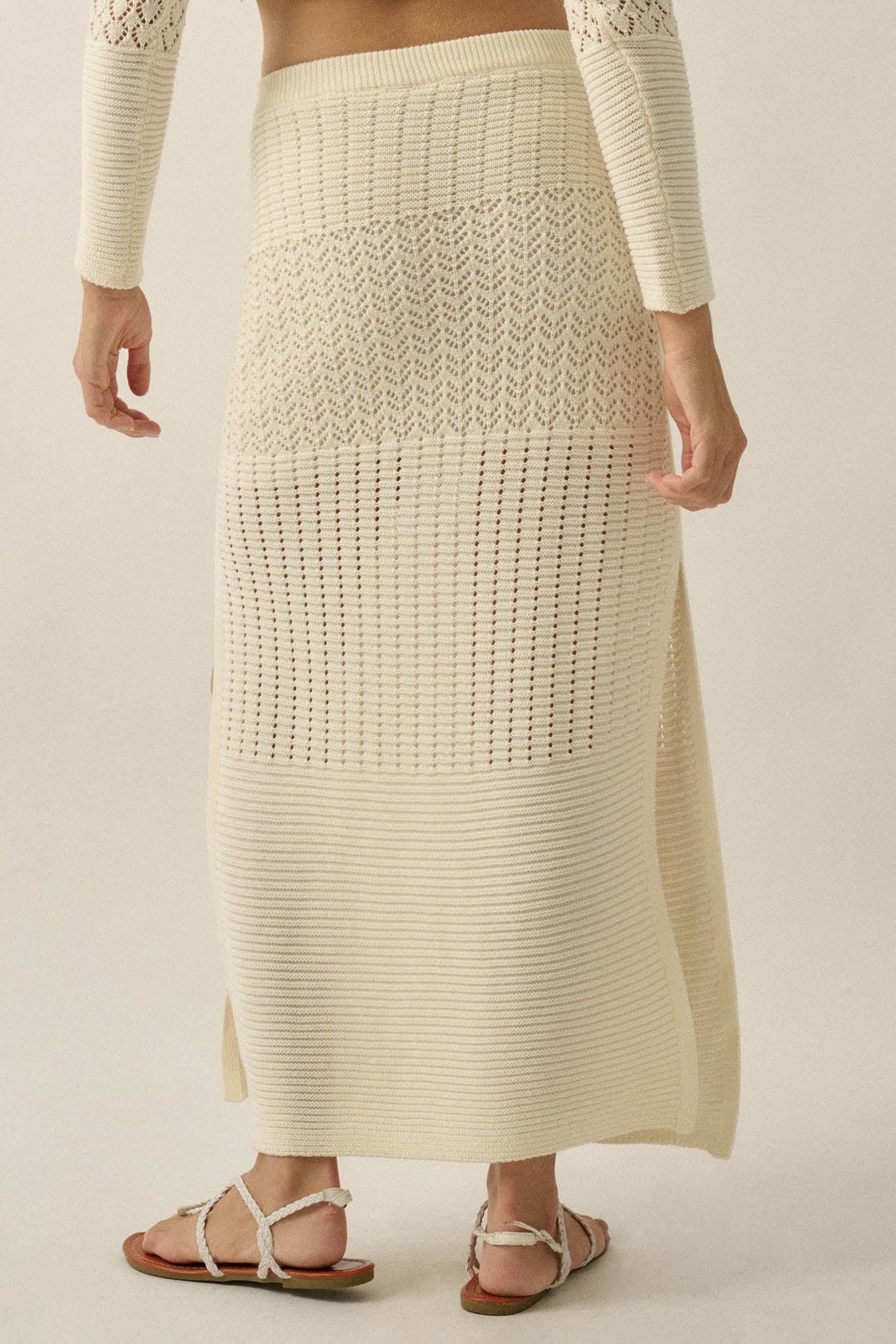 More Than Anything Pointelle Rib-Knit Maxi Skirt - ShopPromesa