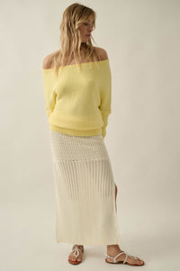 More Than Anything Pointelle Rib-Knit Maxi Skirt - ShopPromesa