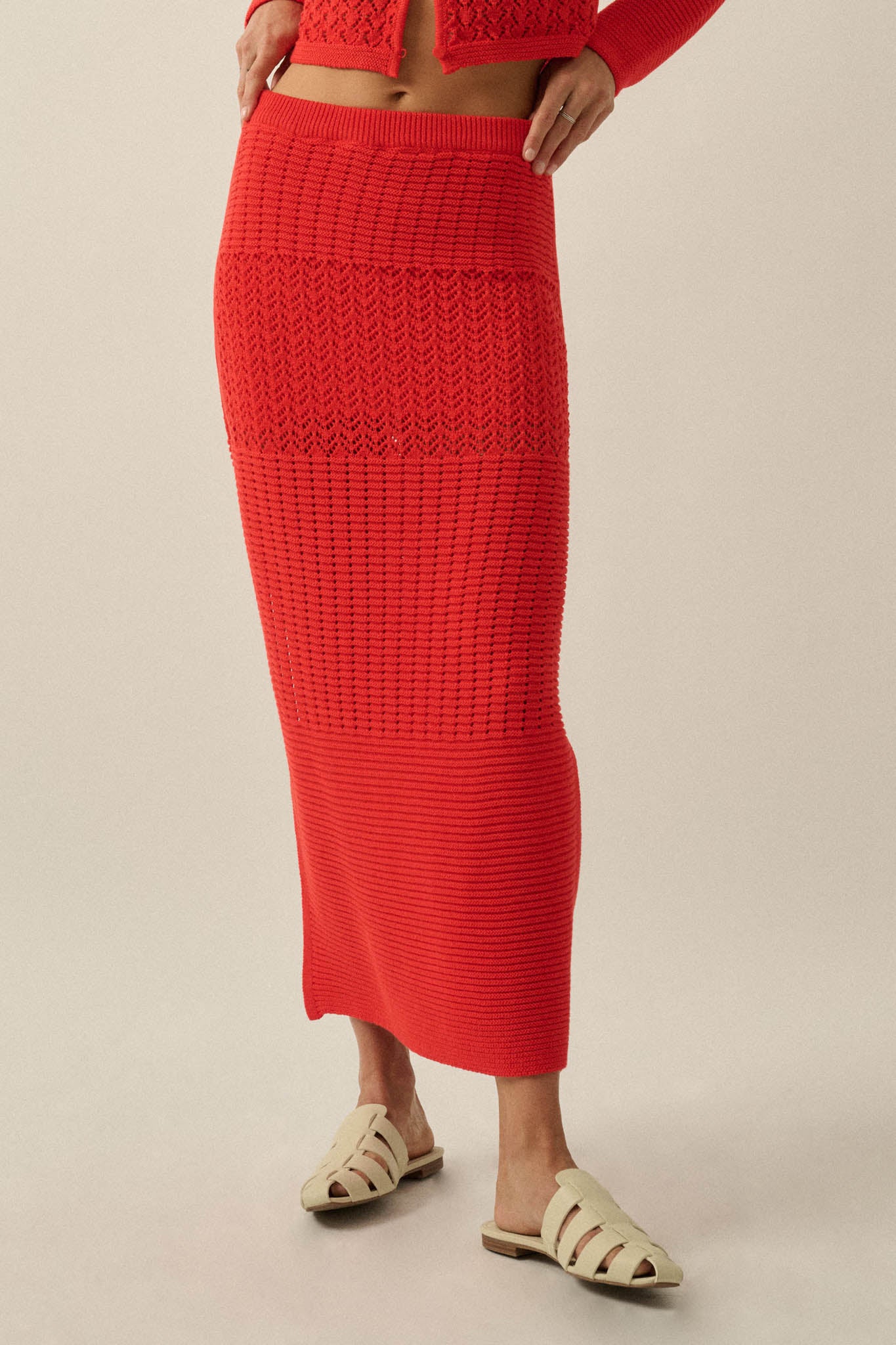 More Than Anything Pointelle Rib-Knit Maxi Skirt - ShopPromesa