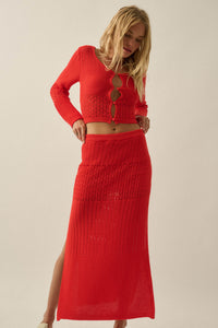More Than Anything Pointelle Rib-Knit Maxi Skirt - ShopPromesa
