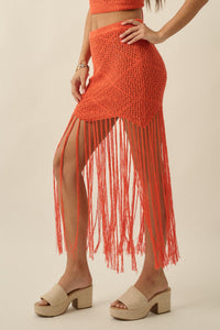 Fringe Festival Crochet Fringed Maxi Skirt - ShopPromesa