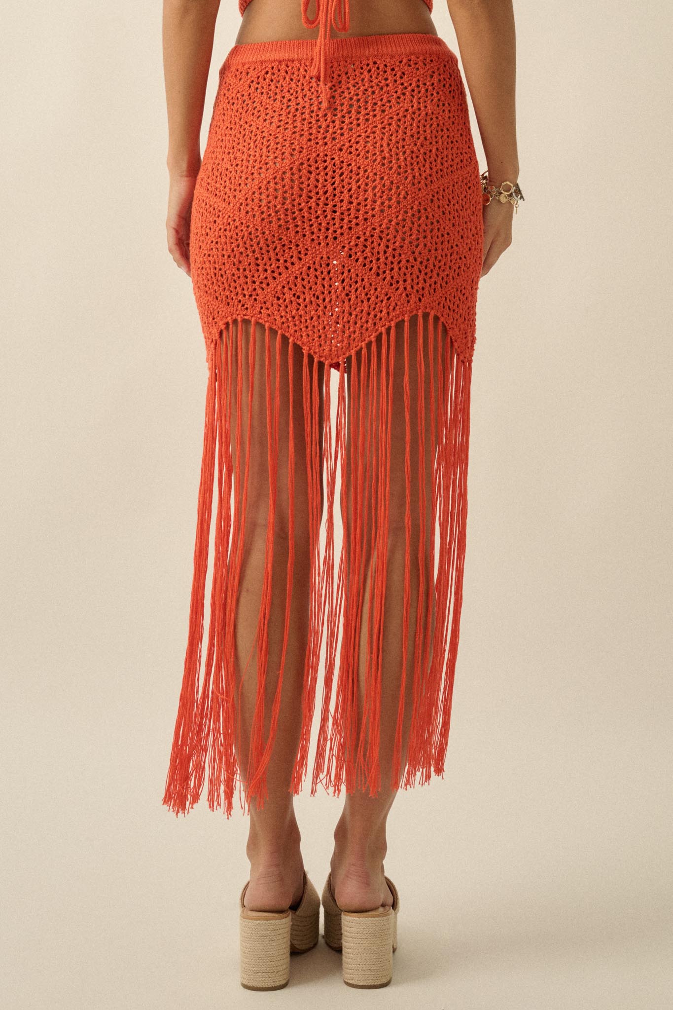 Fringe Festival Crochet Fringed Maxi Skirt - ShopPromesa