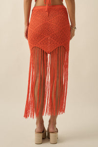 Fringe Festival Crochet Fringed Maxi Skirt - ShopPromesa