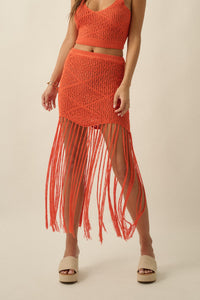 Fringe Festival Crochet Fringed Maxi Skirt - ShopPromesa