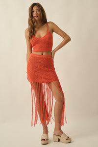 Fringe Festival Crochet Fringed Maxi Skirt - ShopPromesa
