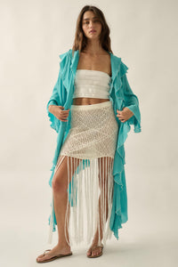 Fringe Festival Crochet Fringed Maxi Skirt - ShopPromesa