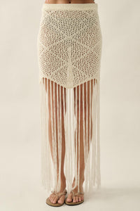 Fringe Festival Crochet Fringed Maxi Skirt - ShopPromesa