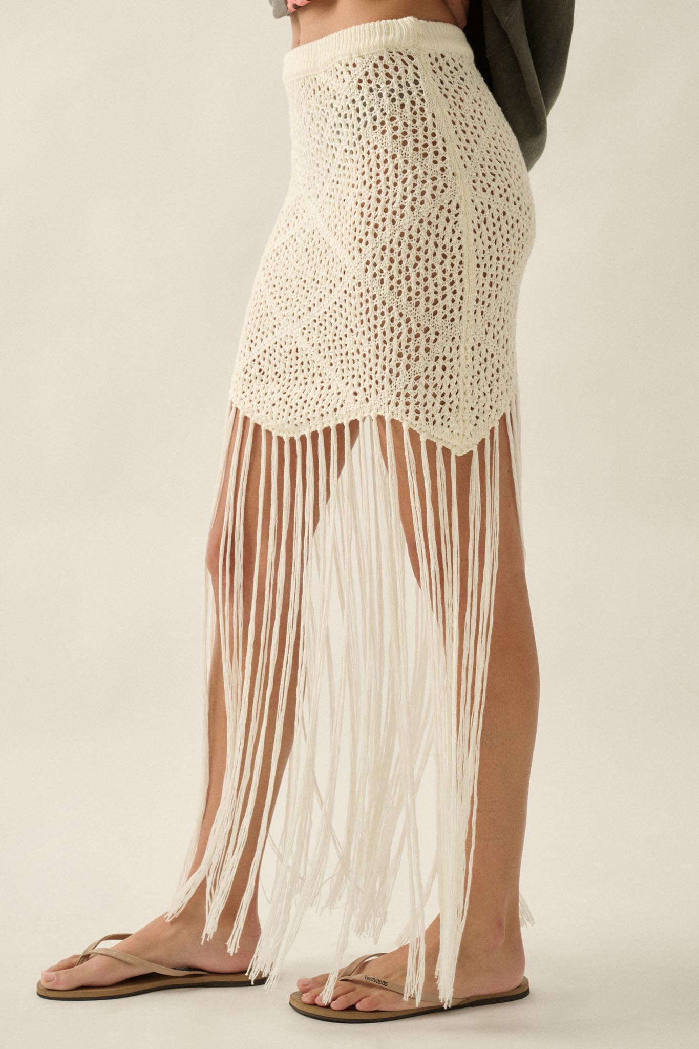 Fringe Festival Crochet Fringed Maxi Skirt - ShopPromesa