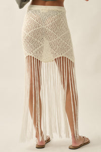 Fringe Festival Crochet Fringed Maxi Skirt - ShopPromesa