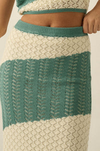 Horizon Line Colorblock Crochet-Knit Maxi Skirt - ShopPromesa