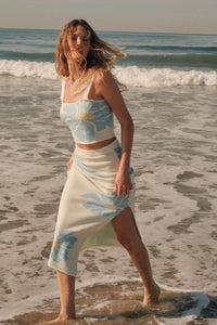 Hibiscus Blooms Floral Jacquard-Knit Maxi Skirt - ShopPromesa