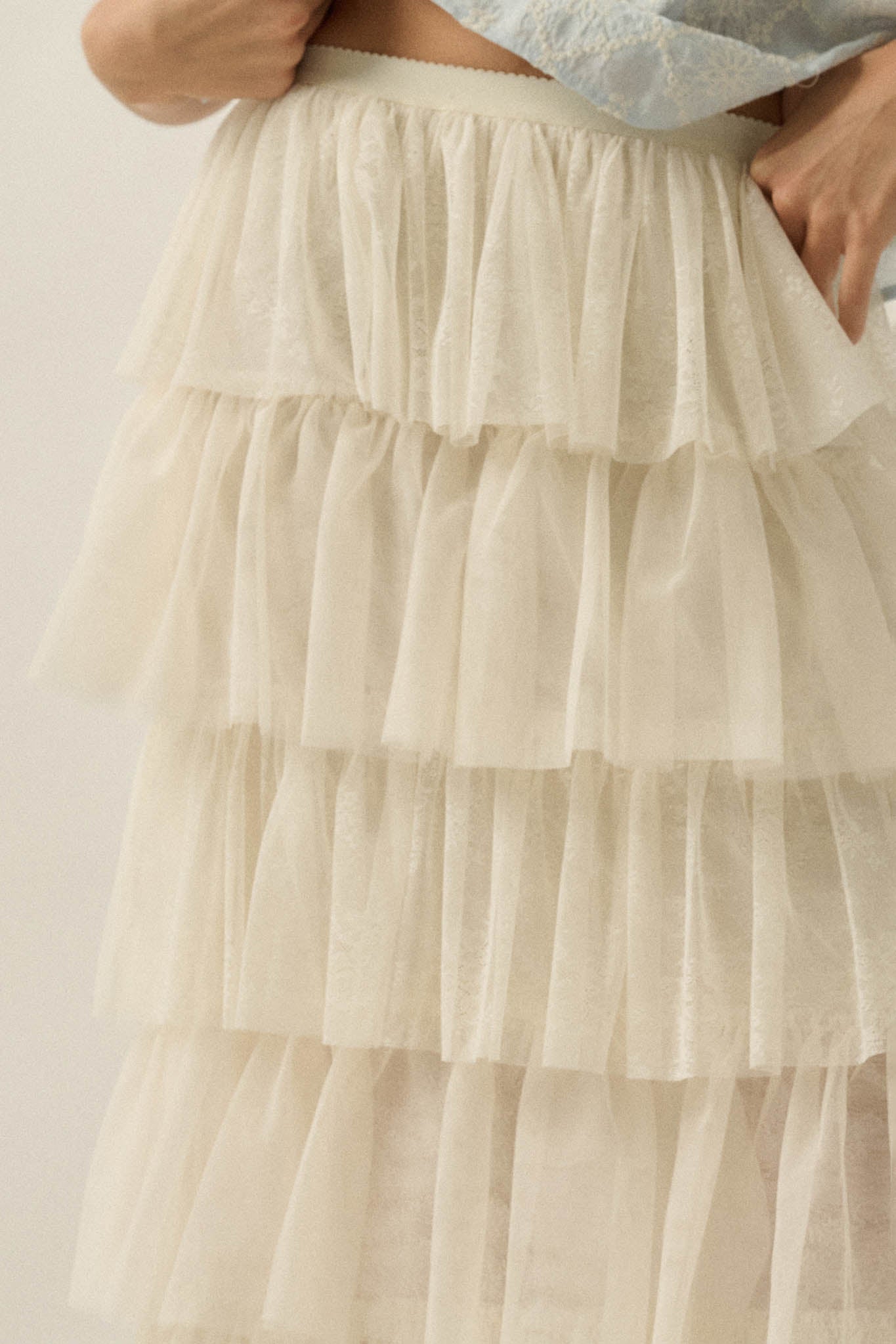 Frill Seeker Floral Lace and Tulle Ruffle Maxi Skirt - ShopPromesa