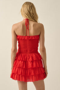 Crush On You Tiered ruffle Eyelet Lace Mini Skirt - ShopPromesa