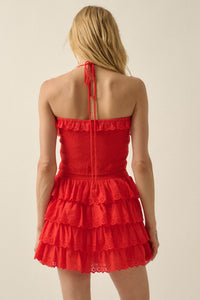 Crush On You Tiered ruffle Eyelet Lace Mini Skirt - ShopPromesa