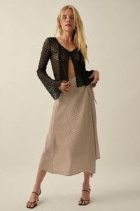 Sweet As Can Be Gingham Side-Tie Wrap Maxi Skirt - ShopPromesa