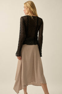 Sweet As Can Be Gingham Side-Tie Wrap Maxi Skirt - ShopPromesa