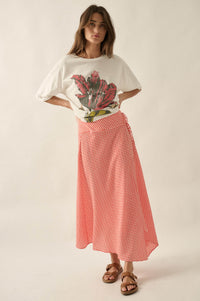Sweet As Can Be Gingham Side-Tie Wrap Maxi Skirt - ShopPromesa