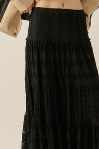 Forgotten Romance Lace Tiered Ruffle Maxi Skirt - ShopPromesa