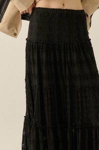 Forgotten Romance Lace Tiered Ruffle Maxi Skirt - ShopPromesa