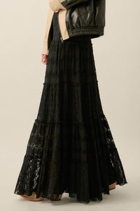 Forgotten Romance Lace Tiered Ruffle Maxi Skirt - ShopPromesa