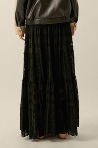 Forgotten Romance Lace Tiered Ruffle Maxi Skirt - ShopPromesa