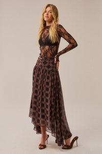 Meet Me There Plaid Chiffon Drop-Waist Maxi Skirt - ShopPromesa