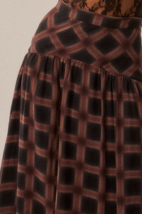 Meet Me There Plaid Chiffon Drop-Waist Maxi Skirt - ShopPromesa