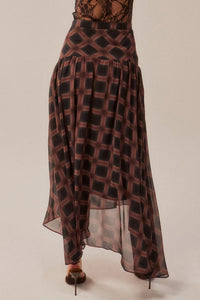 Meet Me There Plaid Chiffon Drop-Waist Maxi Skirt - ShopPromesa