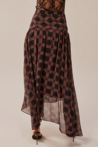 Meet Me There Plaid Chiffon Drop-Waist Maxi Skirt - ShopPromesa
