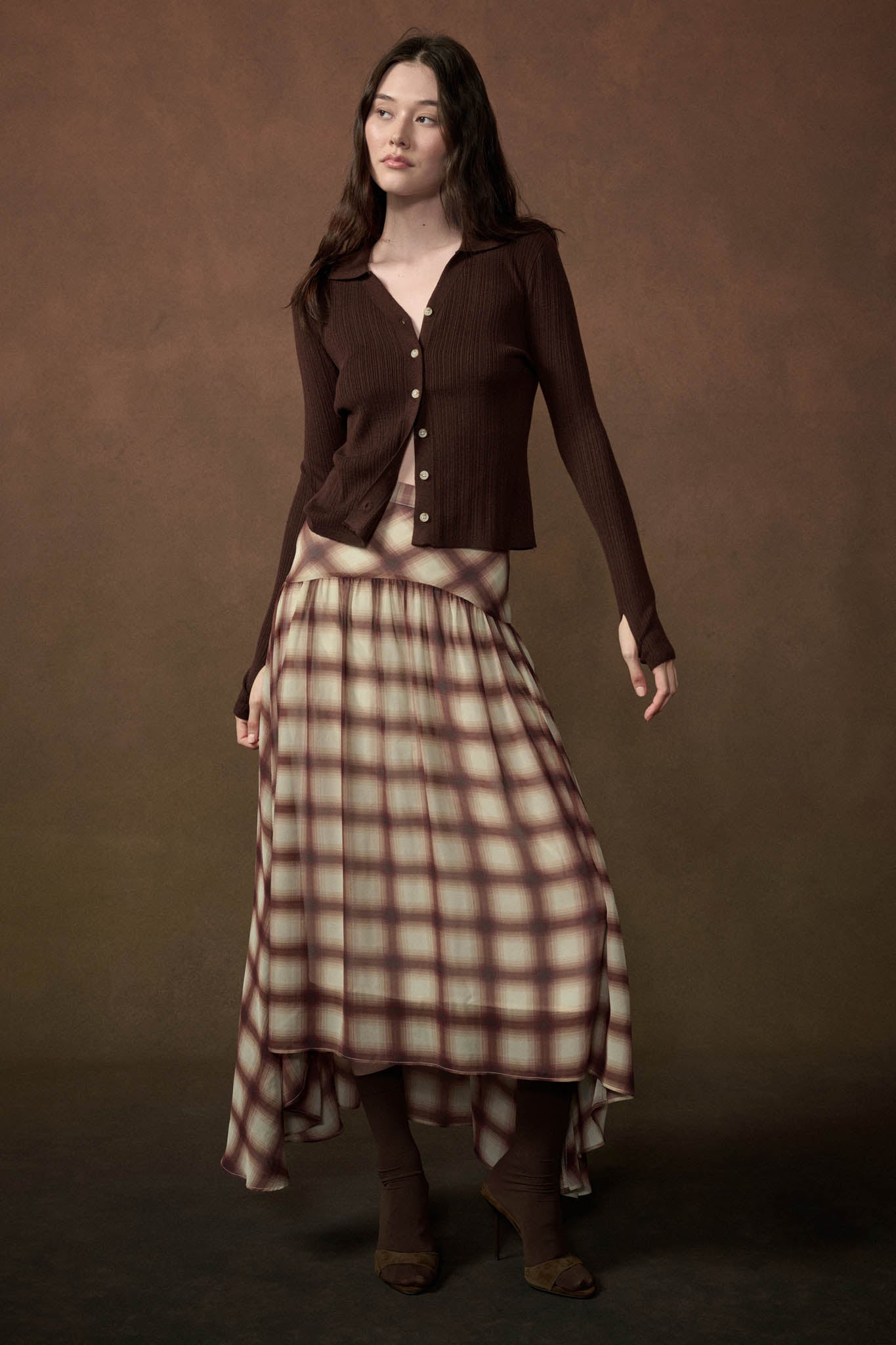 Meet Me There Plaid Chiffon Drop-Waist Maxi Skirt - ShopPromesa