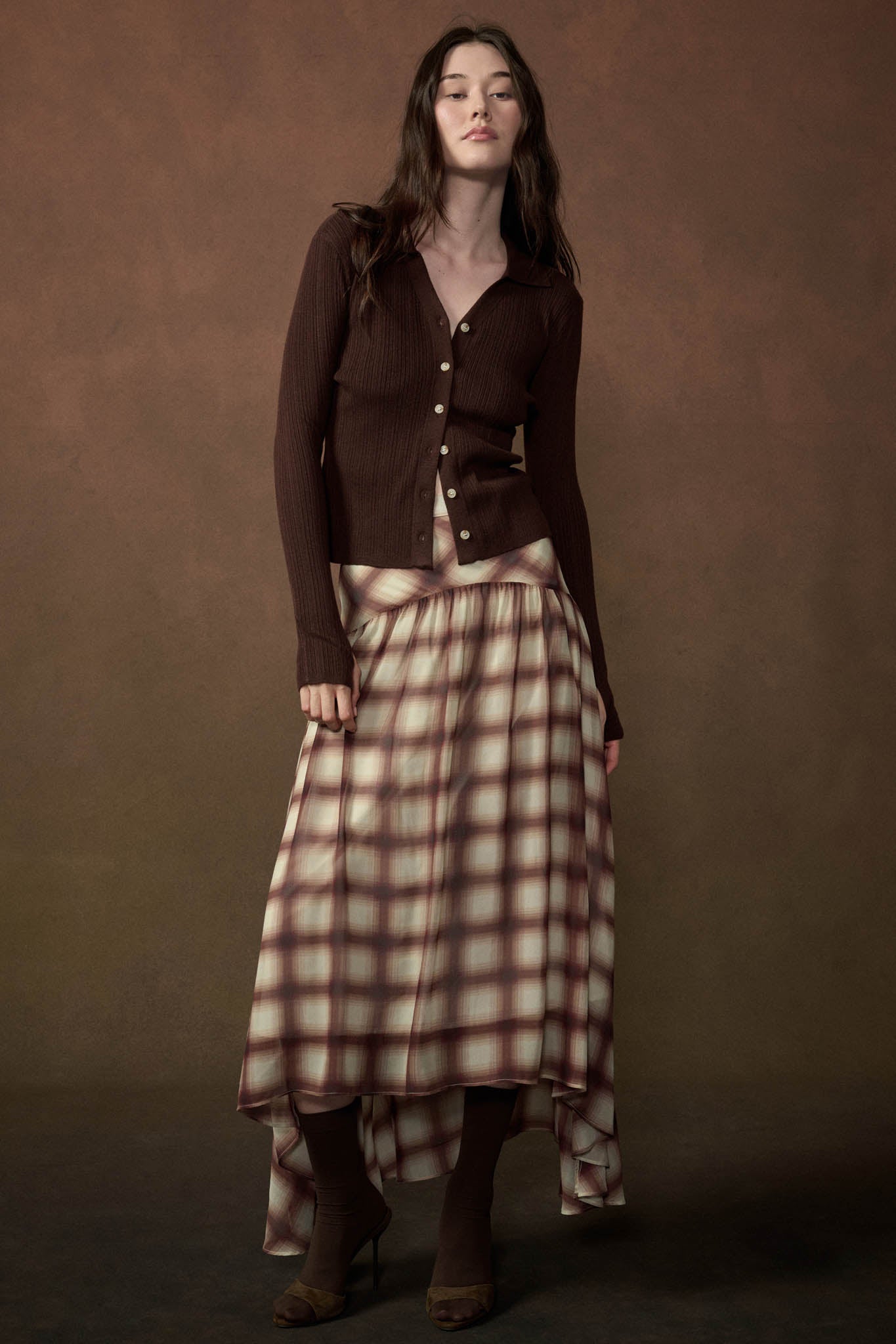 Meet Me There Plaid Chiffon Drop-Waist Maxi Skirt - ShopPromesa