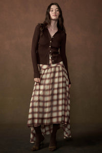 Meet Me There Plaid Chiffon Drop-Waist Maxi Skirt - ShopPromesa