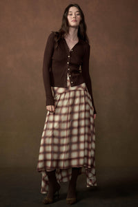 Meet Me There Plaid Chiffon Drop-Waist Maxi Skirt - ShopPromesa
