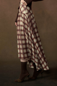 Meet Me There Plaid Chiffon Drop-Waist Maxi Skirt - ShopPromesa