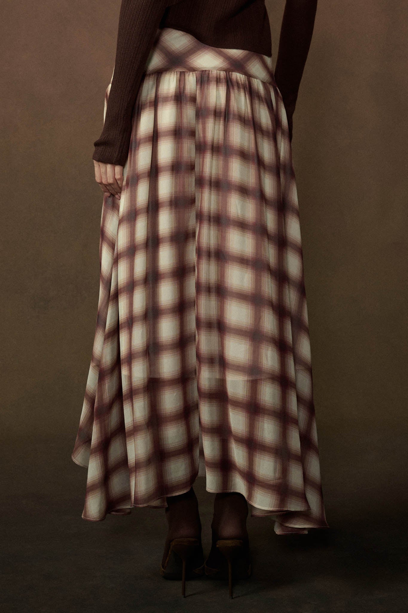 Meet Me There Plaid Chiffon Drop-Waist Maxi Skirt - ShopPromesa