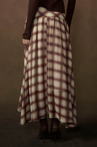 Meet Me There Plaid Chiffon Drop-Waist Maxi Skirt - ShopPromesa