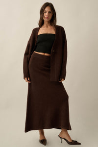 Softest Hour Solid Knit A-Line Maxi Sweater Skirt - ShopPromesa